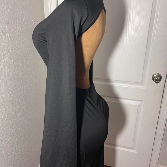 Black Gothic Dress with Red Trim M - Picture 5 of 8